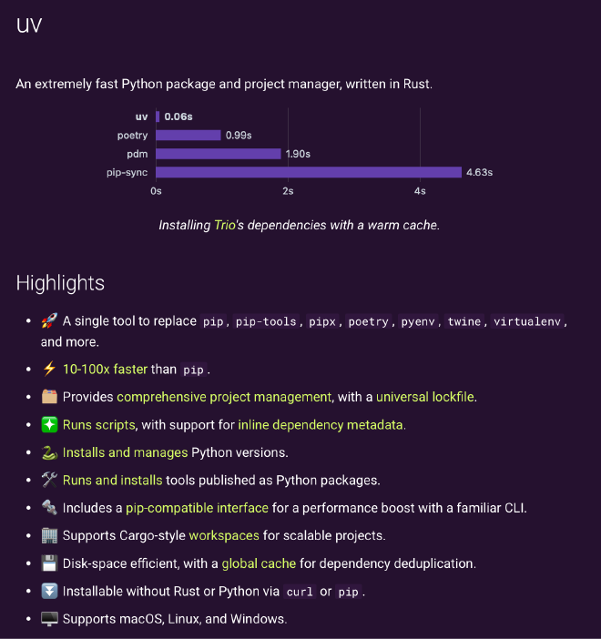 uv features